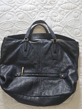 Halston Heritage Genuine Black Leather Bag